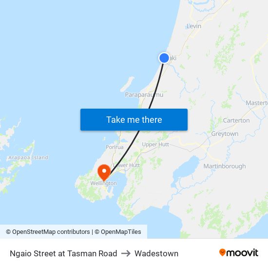 Ngaio Street at Tasman Road to Wadestown map