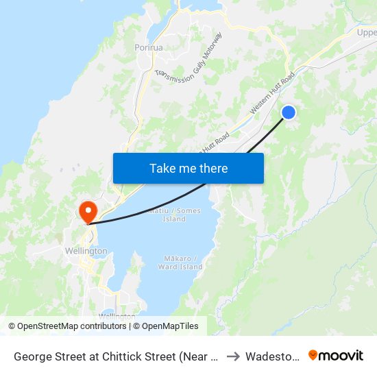 George Street at Chittick Street (Near 342) to Wadestown map