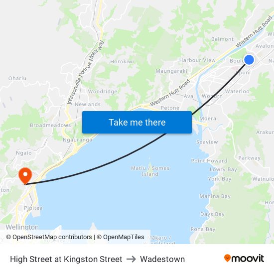 High Street at Kingston Street to Wadestown map