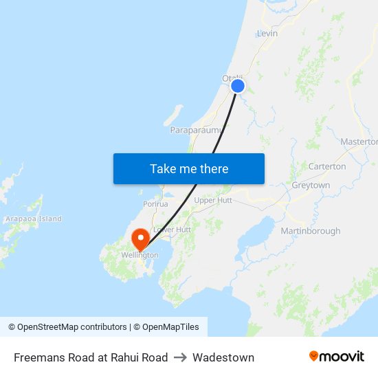 Freemans Road at Rahui Road to Wadestown map