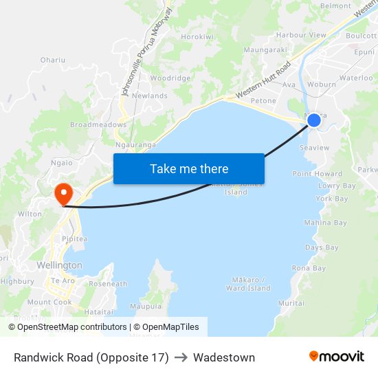 Randwick Road (Opposite 17) to Wadestown map