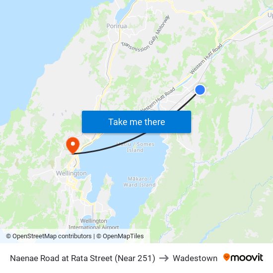 Naenae Road at Rata Street (Near 251) to Wadestown map