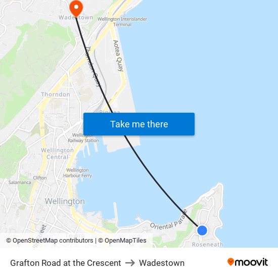 Grafton Road at the Crescent to Wadestown map