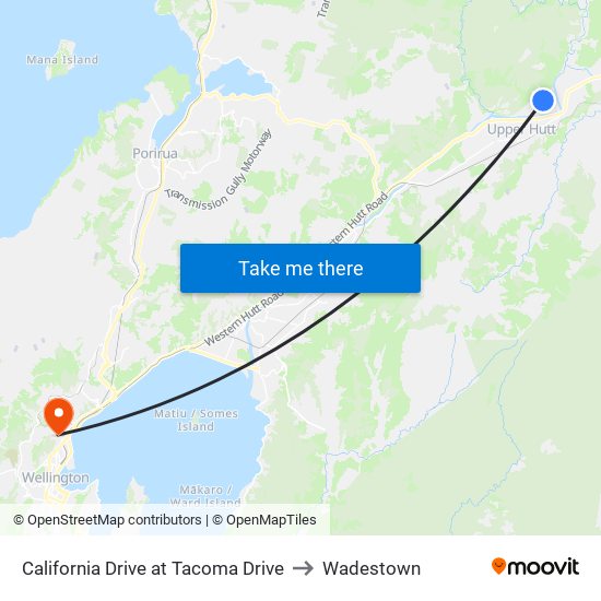 California Drive at Tacoma Drive to Wadestown map