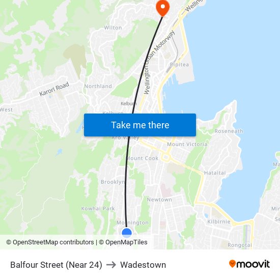 Balfour Street (Near 24) to Wadestown map