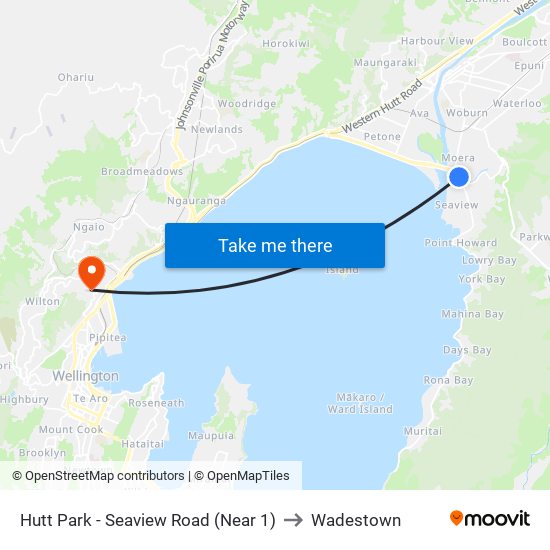 Hutt Park - Seaview Road (Near 1) to Wadestown map