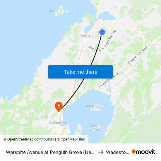 Warspite Avenue at Penguin Grove (Near 335) to Wadestown map