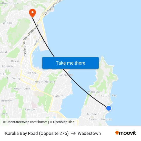 Karaka Bay Road (Opposite 275) to Wadestown map