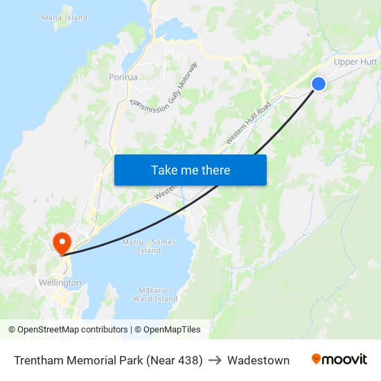 Trentham Memorial Park (Near 438) to Wadestown map