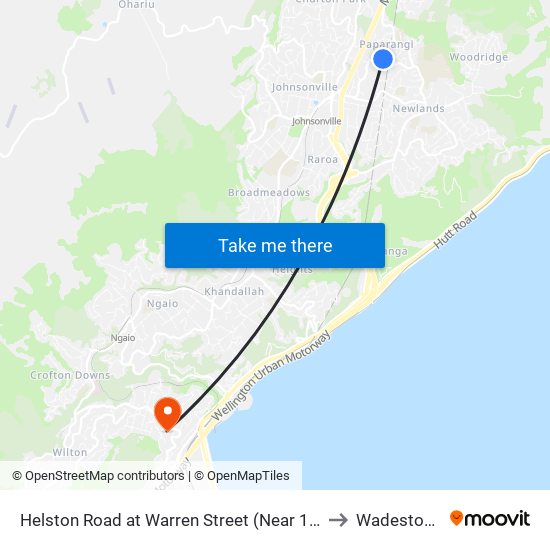 Helston Road at Warren Street (Near 168) to Wadestown map