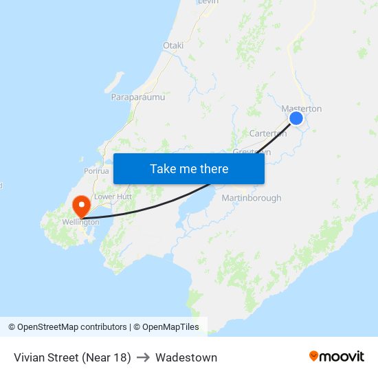 Vivian Street (Near 18) to Wadestown map