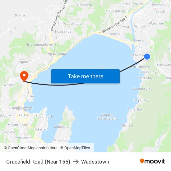 Gracefield Road (Near 155) to Wadestown map