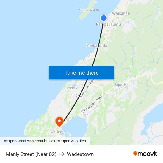 Manly Street (Near 82) to Wadestown map