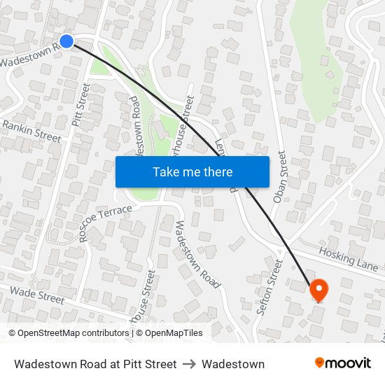 Wadestown Road at Pitt Street to Wadestown map