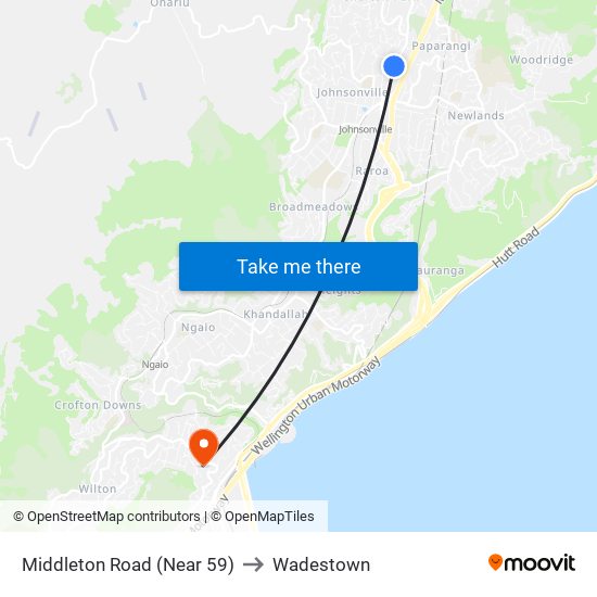 Middleton Road (Near 59) to Wadestown map