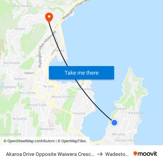 Akaroa Drive Opposite Waiwera Crescent to Wadestown map