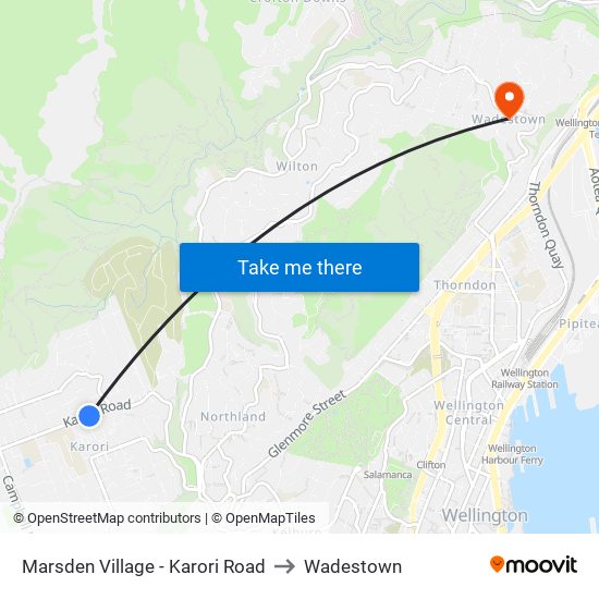 Marsden Village - Karori Road to Wadestown map