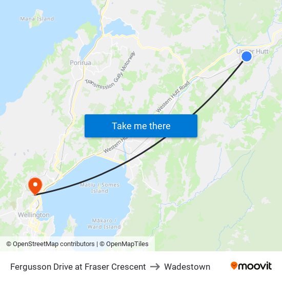 Fergusson Drive at Fraser Crescent to Wadestown map