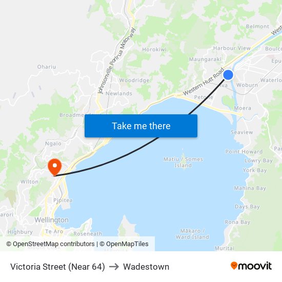 Victoria Street (Near 64) to Wadestown map