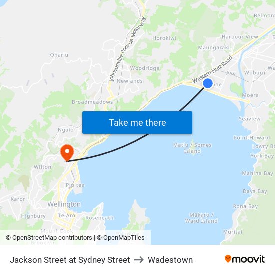 Jackson Street at Sydney Street to Wadestown map