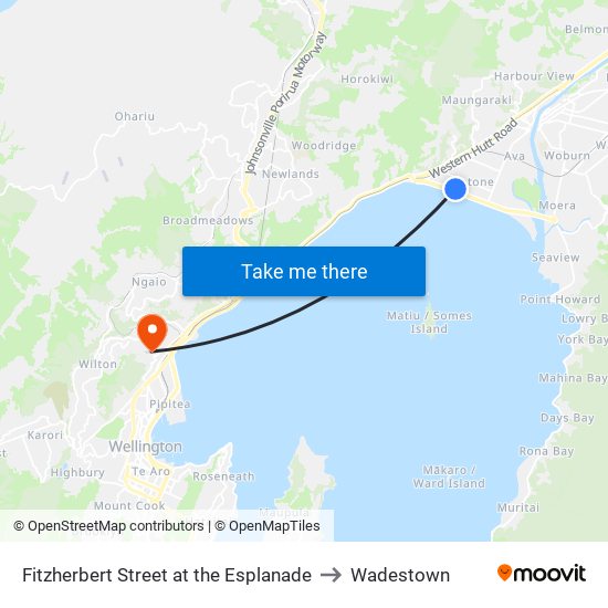 Fitzherbert Street at the Esplanade to Wadestown map