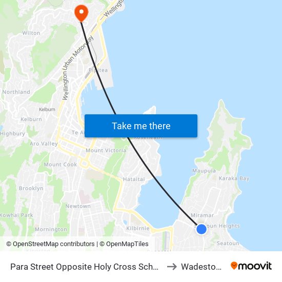 Para Street Opposite Holy Cross School to Wadestown map