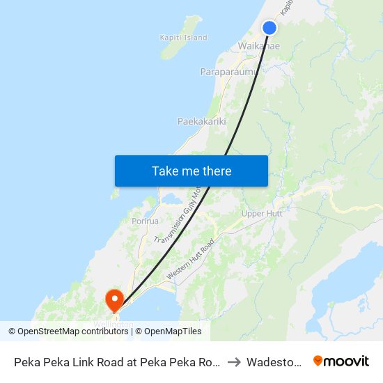 Peka Peka Link Road at Peka Peka Road to Wadestown map