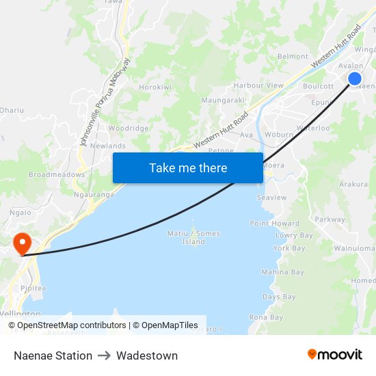 Naenae Station to Wadestown map