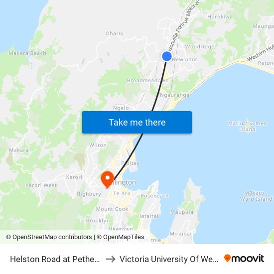 Helston Road at Petherick Crescent (Near 19) to Victoria University Of Wellington, Kelburn Campus map