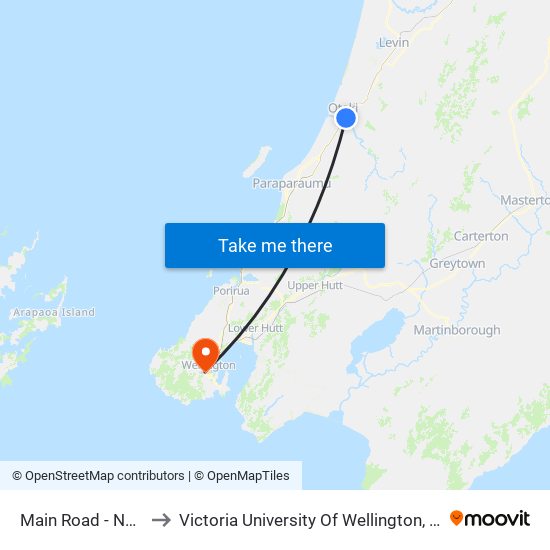 Main Road - New World to Victoria University Of Wellington, Kelburn Campus map