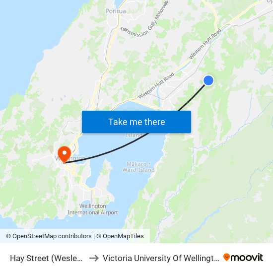 Hay Street (Wesley Rata Village) to Victoria University Of Wellington, Kelburn Campus map