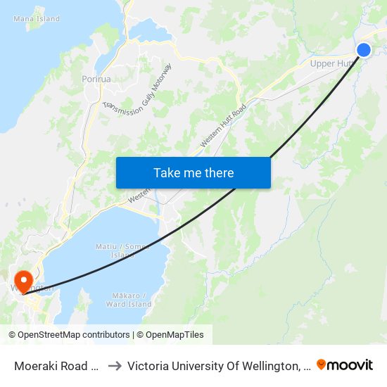 Moeraki Road (Near 51) to Victoria University Of Wellington, Kelburn Campus map