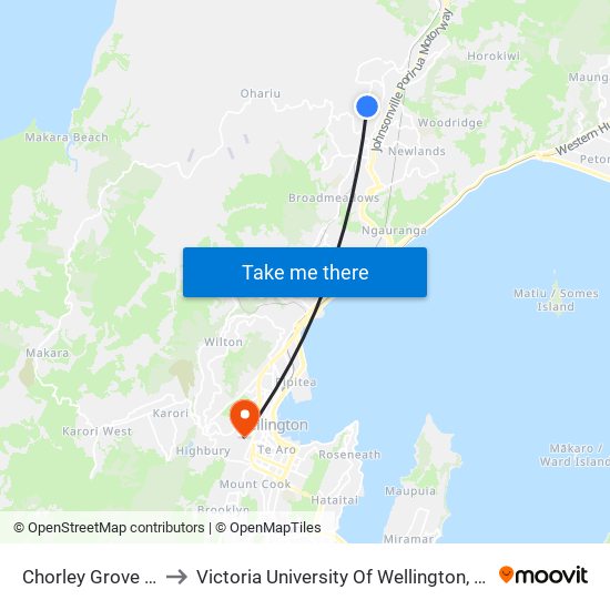 Chorley Grove (Near 5) to Victoria University Of Wellington, Kelburn Campus map