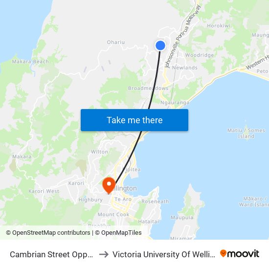 Cambrian Street Opposite Cunliffe Street to Victoria University Of Wellington, Kelburn Campus map