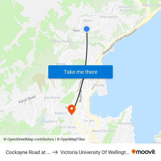 Cockayne Road at Quetta Street to Victoria University Of Wellington, Kelburn Campus map