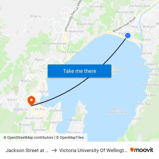 Jackson Street at Bolton Street to Victoria University Of Wellington, Kelburn Campus map