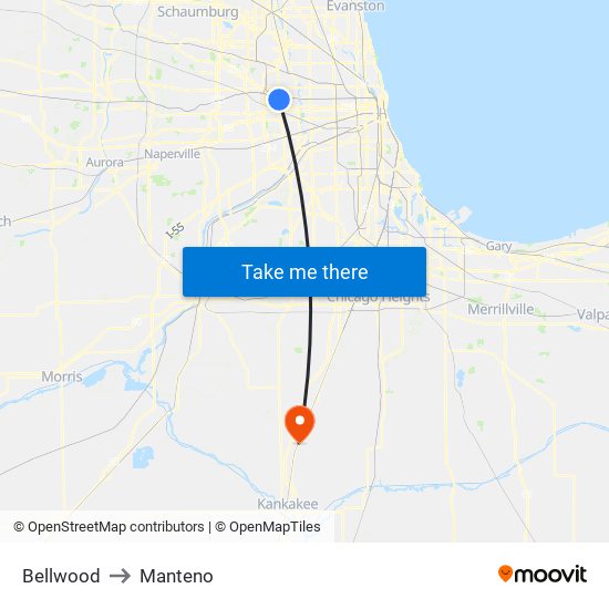 Bellwood to Bellwood map