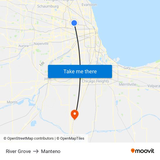 River Grove to River Grove map