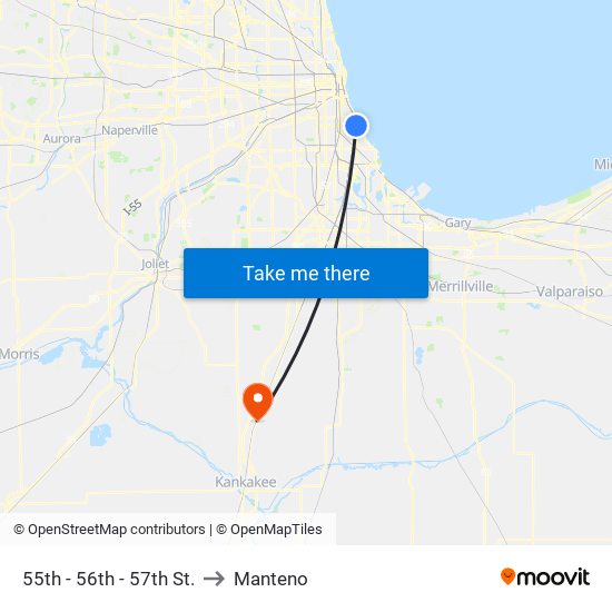 55th - 56th - 57th St. to Manteno map