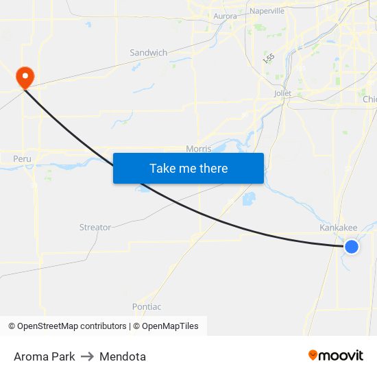 Aroma Park to Mendota map
