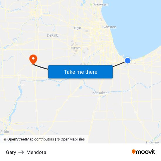 Gary to Mendota map