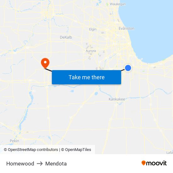 Homewood to Homewood map