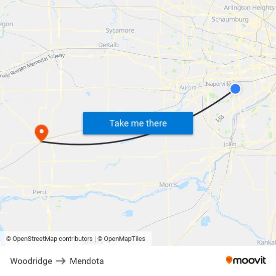 Woodridge to Woodridge map