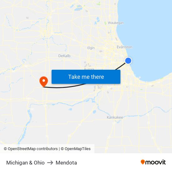 Michigan & Ohio to Mendota map