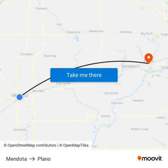 Mendota to Mendota map