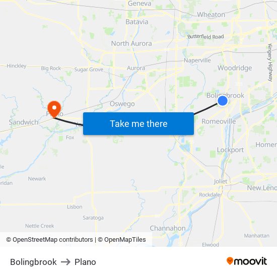 Bolingbrook to Bolingbrook map