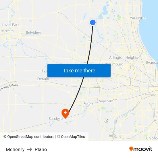 Mchenry to Plano map