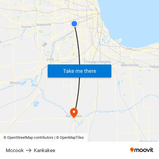 Mccook to Mccook map