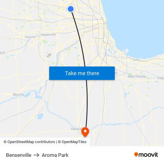 Bensenville to Aroma Park map