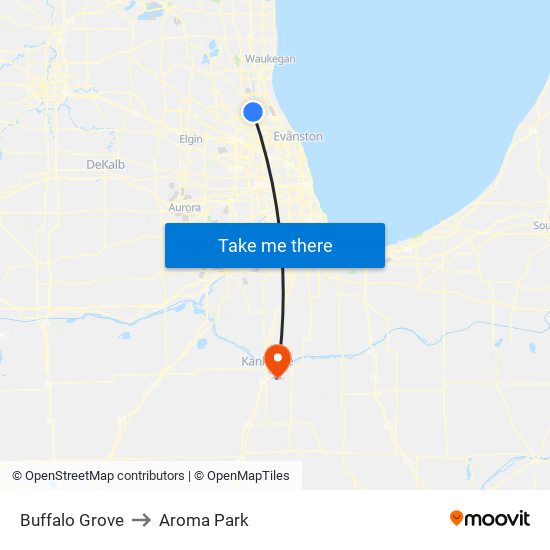 Buffalo Grove to Aroma Park map